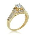 thumbnail image 6 of AVORA 10K Yellow Gold 0.65 Carat Simulated Diamond CZ Halo Engagement Wedding Anniversary Ring  - Size 7.5, 6 of 6