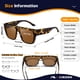 thumbnail image 3 of Gafas de Sol Polarizadas Kimorn Vintage Cuadradas para Usar Sobre Anteojos, 3 of 6