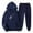 Marine, variante sur Jienlioq Ensemble Tailleur pour Femmes Ensemble Mode pour Femmes Imprimé Sport Décontracté Manteau Pantalon Long Chandail à Capuche Hauts Pantalon Ensemble Ensemble à Manches Longues à Capuche