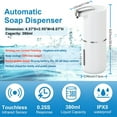 thumbnail image 6 of Automatic Soap Dispenser, 13.4oz/380ml Sensor Foaming Soap Dispenser Touchless Rechargeable Wall Mounted Foam Hand Soap Dispenser for Bathroom Kitchen, White, 6 of 12