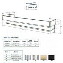 Transolid JGBS30-CB Jocelyn 30-in Grab Bar Shelf, Champagne Bronze