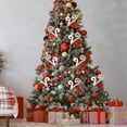 thumbnail image 5 of 6PC Set Red/White Christmas Tree Decorations Picks Christmas Tree Woolen Candy Curly Pick, NOGIS Christmas Tree Decorations Home Office Vase Party Ornaments (Red), 5 of 7