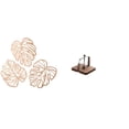 thumbnail image 1 of Decoración de pared con hojas de palma tropicales y organizador de servilletas de madera. Decoración creativa de la selva para la cocina, ,, 1 of 8