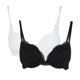 thumbnail image 1 of Debenhams - Sujetador T-Shirt Flocado de Lunares para Mujer - Pack de 2 (Negro, Blanco), 1 of 3