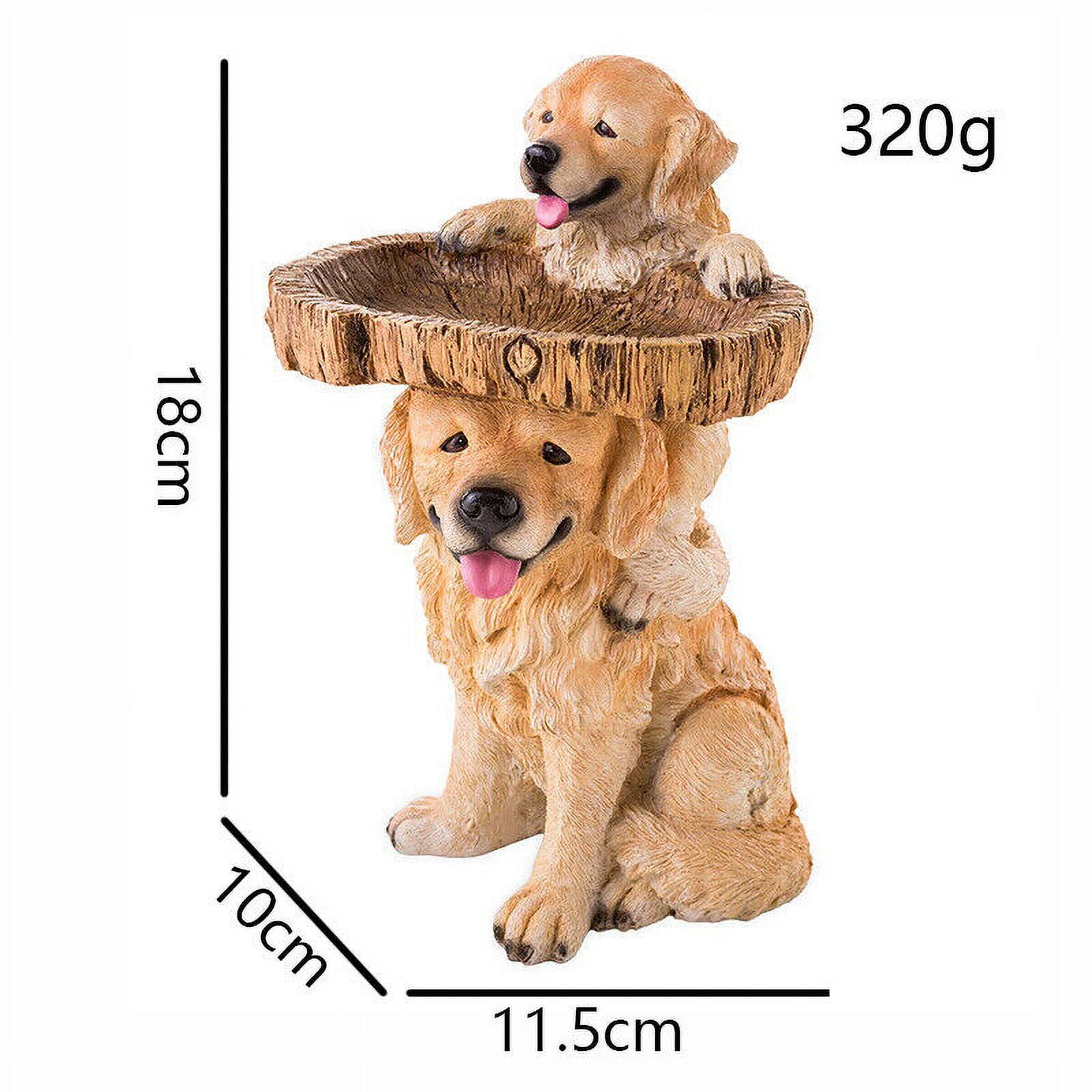 Resin Tree Dog Garden Bird Feeder for Outside Ornament Bird Bath Home Yard Outdoor Decoration