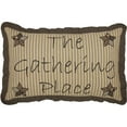 thumbnail image 4 of VHC Brands Farmhouse Star The Gathering Place Text Cotton Primitive Bedding Appliqued 22x14 Filled Pillow, Raven Black, 4 of 6