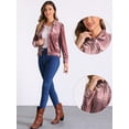 thumbnail image 2 of DARING DIVA Stylish Velvet Button-Up Long Sleeve Jacket XS Light Pink, 2 of 6