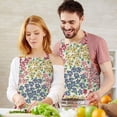 thumbnail image 3 of Pioneer Flower Floral Print Pattern Apron-Garden Aprons for Women with Pockets-Cotton Linen Waterproof Kitchen Cooking Gardening Aprons Adjustable for Kitchen,Cooking,BBQ and Salon 33x27 Inch, 3 of 7