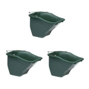 Little Giant 10-Quart Plastic Flat Back Livestock Feed Bucket, Green (3 Pack)