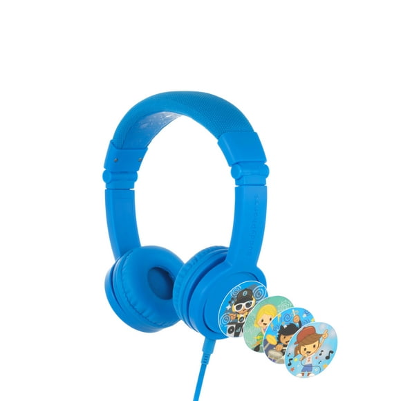 Audífonos Buddyphones Alámbricos Explore+ para niños con control de audio seguro color Azul