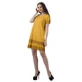 thumbnail image 4 of Moomaya Tunique à Manches Courtes Robes de Cocktail pour Femmes Robe en Coton Uni Extensible, 4 of 5