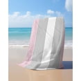 thumbnail image 4 of Pink Striped Beach Towels Oversized Super Absorbent, Multicolor Grey White Horizontal Stripes Lightweight Bath Towel Quick Dry Sets For Bathroom/Pool/Rv Camping/Beach Play/Gym Room/Picnic 35"x70", 4 of 8