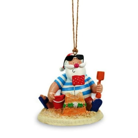 - Cape Shore Beach Santa Claus and Sand Castle Christmas Ornament Resin