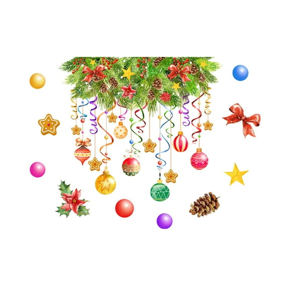 EUDIDV Xmas Decorative Lights Christmas Lights Decoration Wall Decoration Stickers Window Background Wall Stickers Festive Supplies
