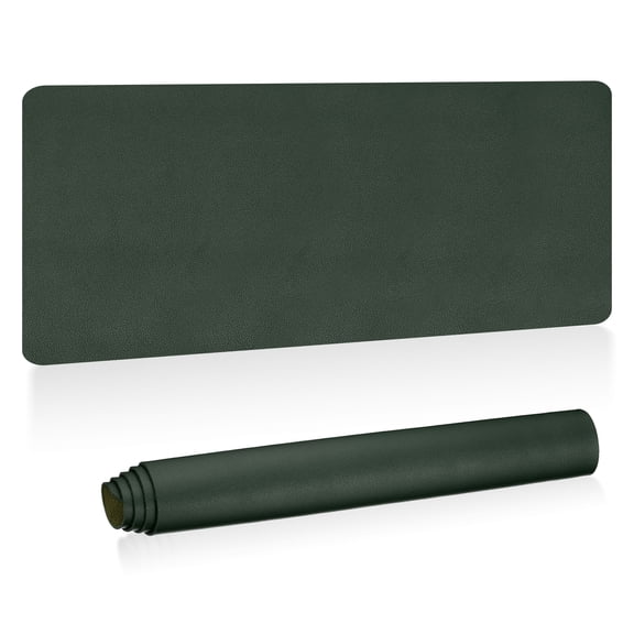 Uxcell 48"x17" Large Desk Mat, PU Leather Dual Side Large Desk Pad, Dark Green