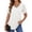 White, variant on MOYIKO Women Summer Top V Neck Basic T Shirts Short Puff Sleeve Tee Casual Loose Everyday Wear Black T-Shirt Clothes Size L