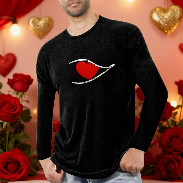 Amzcrzy - Sudadera Deportiva Para Hombre, Diseño De Pijama Estampado, Manga Larga, Cuello Redondo, Color Negro, Talla L