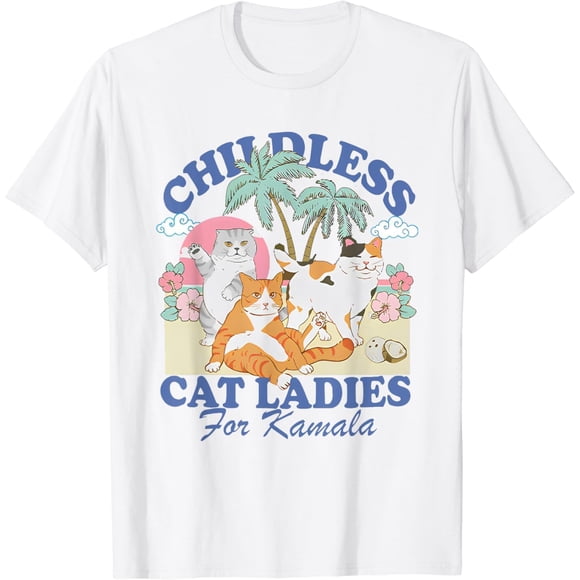Camiseta divertida sin niños de Cat Lady Kamala