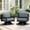 Black Frame / Gray Cushions, variant on SERWALL Outdoor Swivel Rocking Chairs, HDPE All-Weather Patio Swivel Sofas with Thick Cushions for Porch, Black Frame with Gray Cushions
