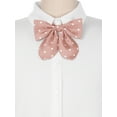 thumbnail image 4 of INSPIRE CHIC Women's Polka Dots Pre-tied Adjustable Straps Bow Ties for Uniform Casual Pink, 4 of 5