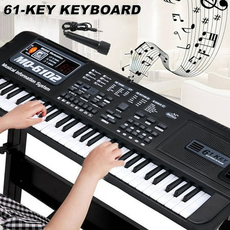 Harupink 61 Key Quick Start Electric Keyboard Recording Playback Electronic Piano 2 Power Methods Musical Keyboard for Inspiring Musical Talent Keyboard Piano Starter Kit for Kids