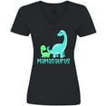 thumbnail image 3 of Inktastic Mamasaurus with Cute Brontosaurus Family Women's V-Neck T-Shirt, 3 of 5