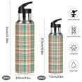 thumbnail image 2 of Yayeee 20oz Insulated Water Bottle Double Wall Stainless Steel with Flip Straw Lid, Red Green Tartan Pattern, 2 of 7