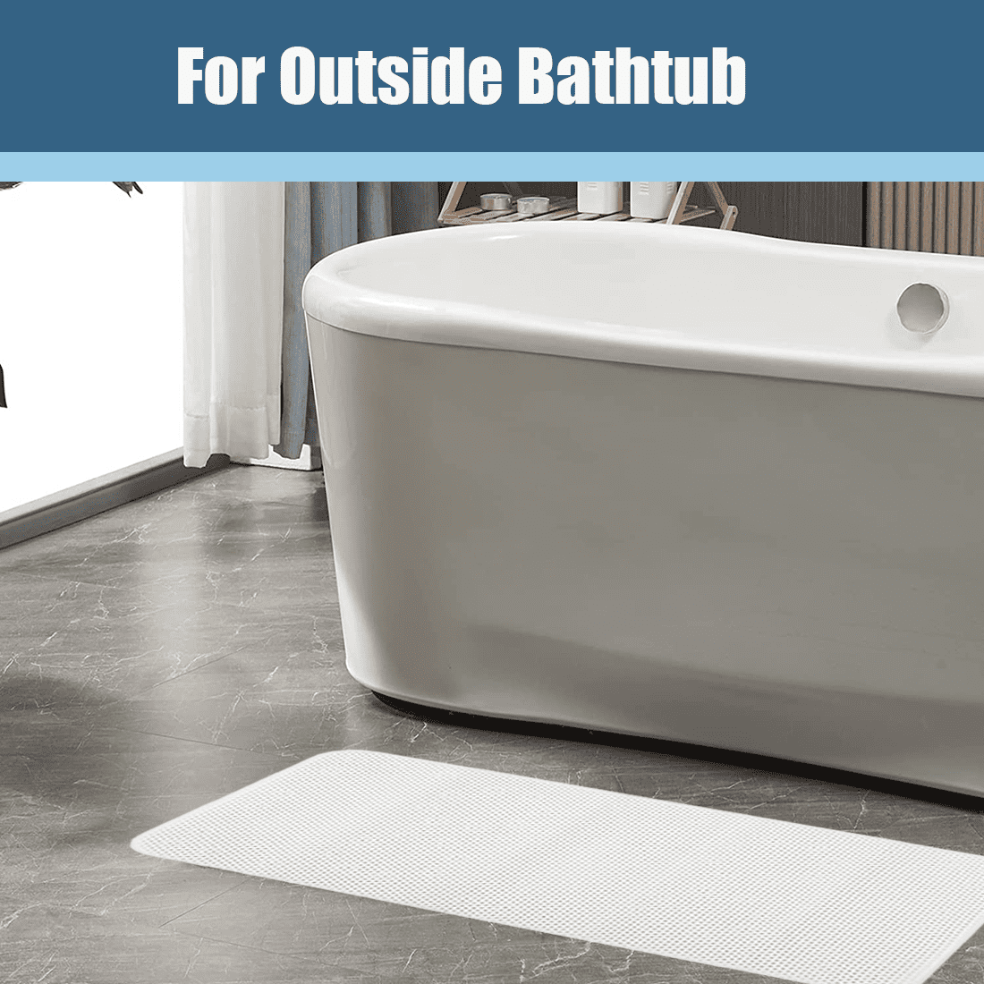 Shower Mats Non Slip,16x35.6'' Long Bathtub Mat Non Slip for Bathroom  Tub,Shower Mats for Showers Anti Slip for Elderly,Loofah Anti Slip Shower