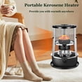 thumbnail image 4 of Portable Kerosene Heater for Indoor Use & Camping, 6-Wick Stainless Steel Non-Electric Heater with Adjustable Height & Handle – for Heating, Cooking, Boiling Water (Black), 4 of 5