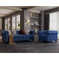 thumbnail image 6 of Morden Fort Chesterfield Velvet Sofa and Chair Set with Thick Cushion, Modern Living Room Comfortable 2 Pieces Sofa Set, Office, Apartment, Bedroom, Blue, 6 of 6