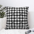 thumbnail image 6 of Rateoe Black Tartan Plaid Pattern Throw Pillow Cover Premium Pillow Stuffer Sham Square for Decorative Cushion Bed Couch Sofa(Pillow insert not included), 6 of 8