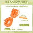 thumbnail image 2 of Uxcell Hollow Pipe Rubber Cord, Hollow Tube Silicone Tubing Spool for DIY Jewelry Making Knitting Beading Craft Orange, 2 of 7