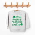 thumbnail image 2 of Bump and Beyond Designs St. Patrick's Day Shirt Toddler, Shamrock Wishes Sweatshirt (Heather Grey 2T), 2 of 5