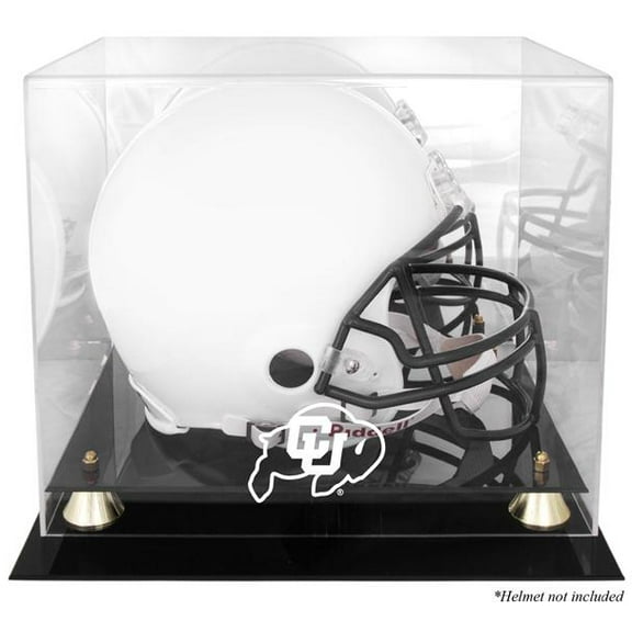 Colorado Buffaloes Golden Classic Logo Helmet Display Case with Mirrored Back