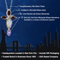 thumbnail image 2 of Cross Necklace for Women in 925 Silver and 10K Yellow Gold with Lab Grown Diamond and Garnet and Tanzanite | 1.37 Cttw | Jesus Christian Religious Crucifix | Marquise Cut 8X4MM | With 18 inch Chain, 2 of 6
