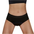 thumbnail image 2 of YWDJ Period Underwear for Women Briefs Plus Size Lightweight High Waist No Show Large Underwear Medium High Waist Middle-Aged Underwear Black S, 2 of 9
