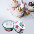 thumbnail image 2 of Termo 100 Uds. Muffins impresos, vasos de papel para pasteles, fundas, envoltorios para cupcakes (regalo verde) Tmvgtek Libre de BPA, 2 of 3