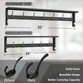 thumbnail image 2 of Coat Rack Wall Mount, Wood Coat Hooks with Shelf, Wall Key Holder with Shelf in Entryway, Kitchen, Living Room, Bathroom, Bedroom (Black), 2 of 14