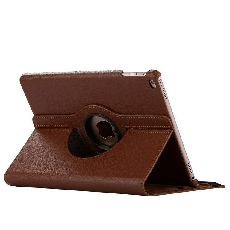 For Apple iPad 10.2 (9th Gen) - Brown Squared Rotating Stand Cover Case  Pouch 