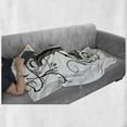 thumbnail image 6 of Letter I Soft Flannel Fleece Blanket, Capital with Grand Illustrious Design Abstract Elements Shapes Swirls Lines, Cozy Plush for Indoor and Outdoor Use, 60" x 80", Black Grey White, by Ambesonne, 6 of 6