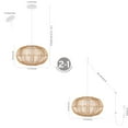 thumbnail image 4 of JONATHAN Y Leo 17.5" 1-Light Farmhouse Coastal Rattan 180" Cord Plug-In or Hardwired LED Pendant, Brown, 4 of 10