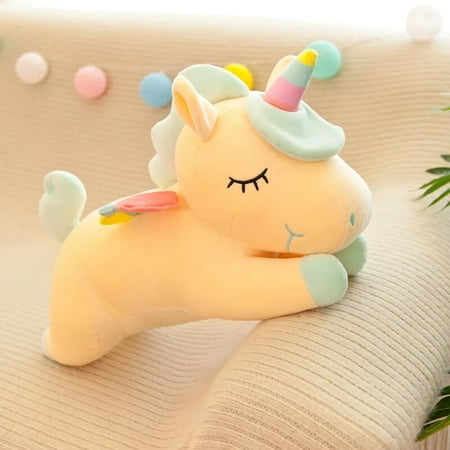 Cute Pony Plush Toy Rainbow Angel Unicorn Girl Heart Plush Doll Simulation Pony Stuffed Pillow Girlfriend Birthday Gift 60cm huang