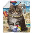 thumbnail image 1 of Pet Friendly Beach Maine Coon Cat Blanket BLNKT81039, 1 of 2