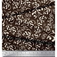 thumbnail image 2 of Soimoi Brown Heavy Satin Fabric Scroll Abstract Print Fabric by the Yard 54 Inch Wide, 2 of 3