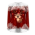 thumbnail image 4 of EHQJNJ Sweatshirts à Enfiler pour Femmes Sans Capuche Imprimé Renne de Noël Col Rond Sweatshirt Confortable pour Femmes 7 Sweatshirts Graphiques Café Col Rond de Noël, 4 of 4