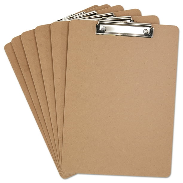 Universal Hardboard Clipboard, 1/2" Capacity, Holds 8 1/2w x 12h, Brown