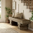 thumbnail image 3 of Tribesigns 59-Inch Entryway Bench, Solid Wood Shoe Bench, Farmhouse End of Bed Stool for Entryway, Living Room, Antique Gray Brown, 3 of 7