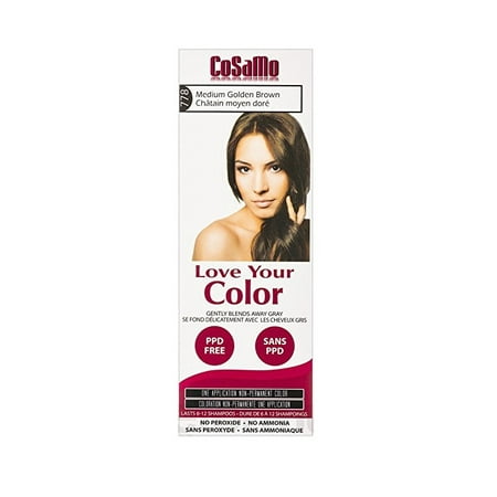 CoSaMo - Love Your Color Non-Permanent Hair Color 778 Medium Golden Brown - 3 oz. + Schick Slim Twin ST for Sensitive (Best Facial Hair Dye For Sensitive Skin)