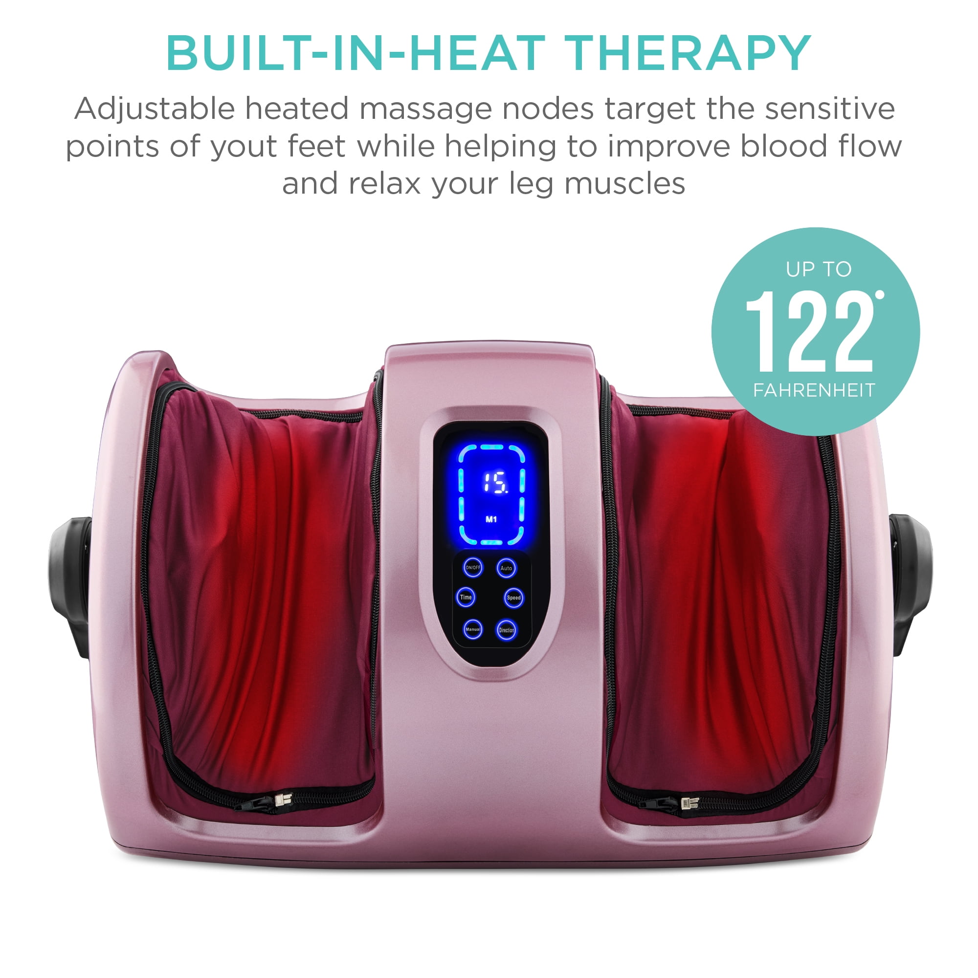 Best Choice Products Foot Massager Machine, Therapeutic Reflexology Massager w/ High-Intensity Rollers - Rose Gold