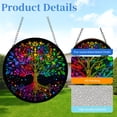 thumbnail image 2 of Shining Colorful Tree in Darkness Stained Glass Suncatcher Handmade Window Hanging Colored Glass Suncatcher Crafts Kits for Indoor Garden Decor Memorial Gift 16x16cm(2), 2 of 7